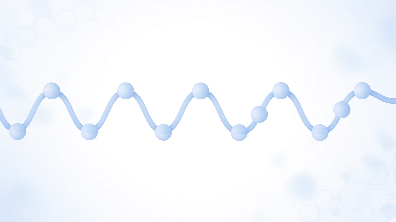 Continuous peptide backbone ribbon with soft residue beads