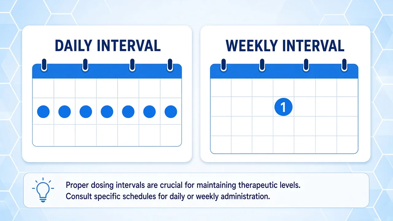 Calendar strip contrasting daily and weekly mark patterns
