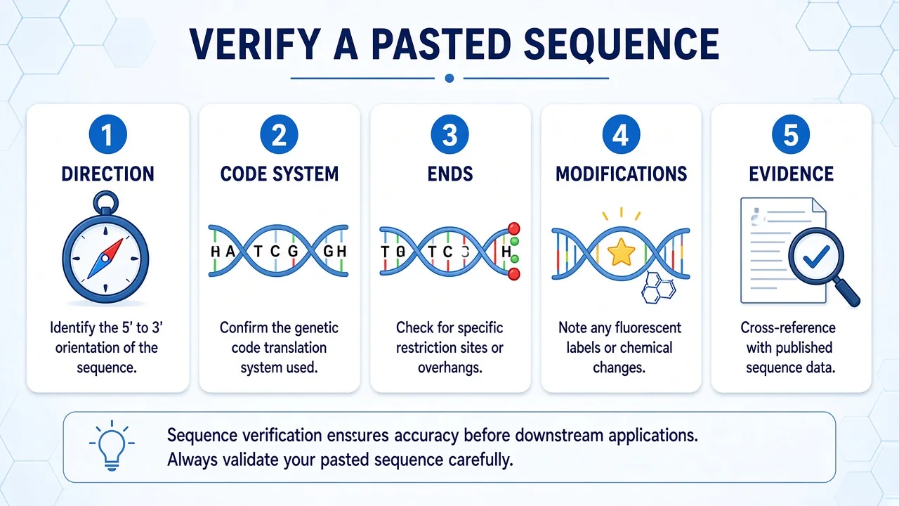 Colorful five-step checklist for reading peptide sequence claims