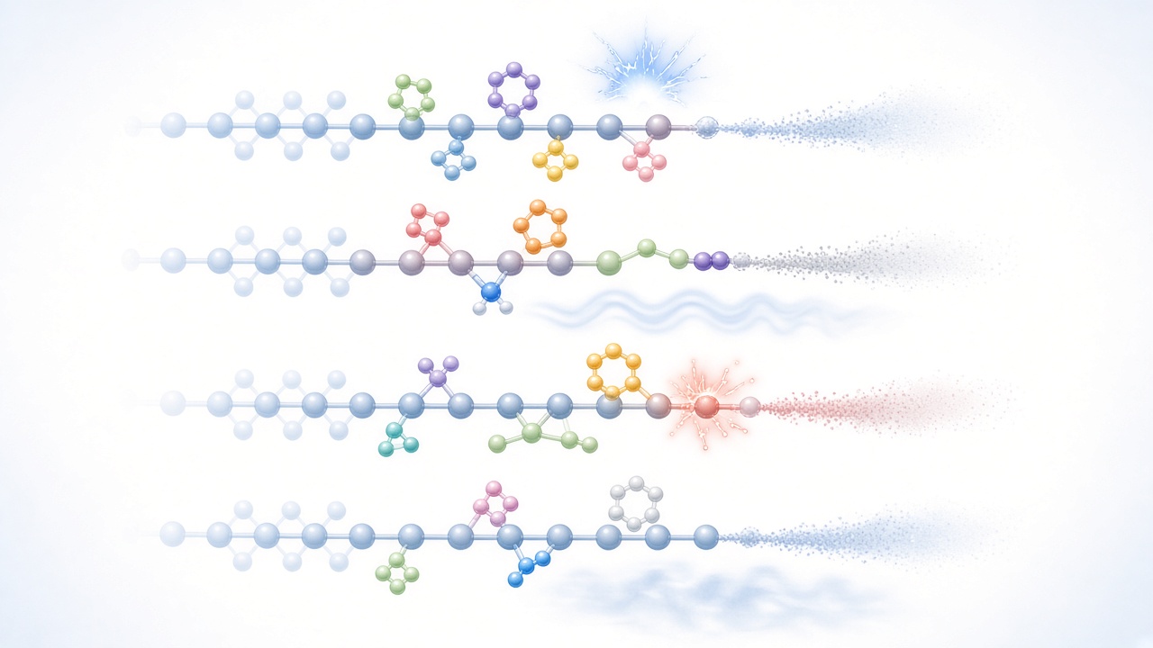 Different peptide chains with distinct instability patterns