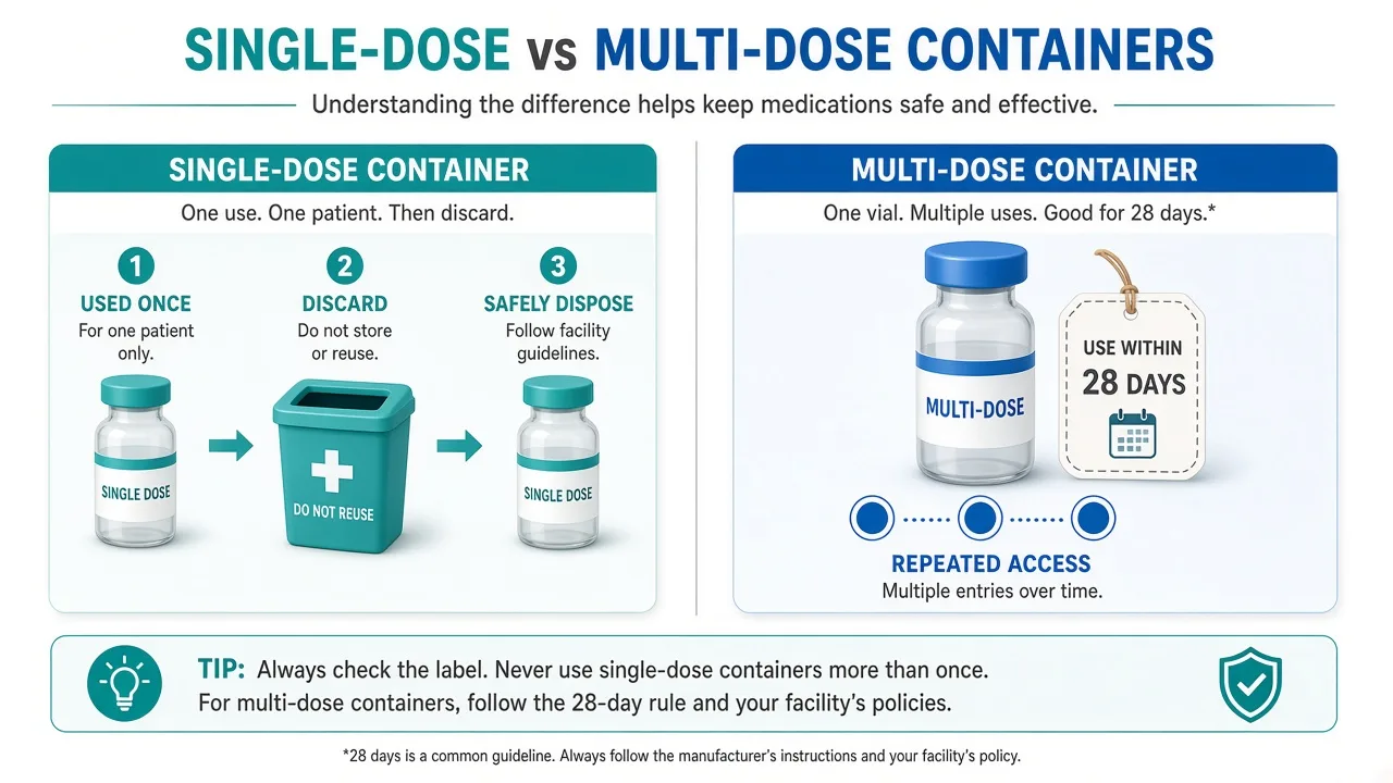 Educational comparison of single-dose sterile water discard versus multi-dose bacteriostatic dating