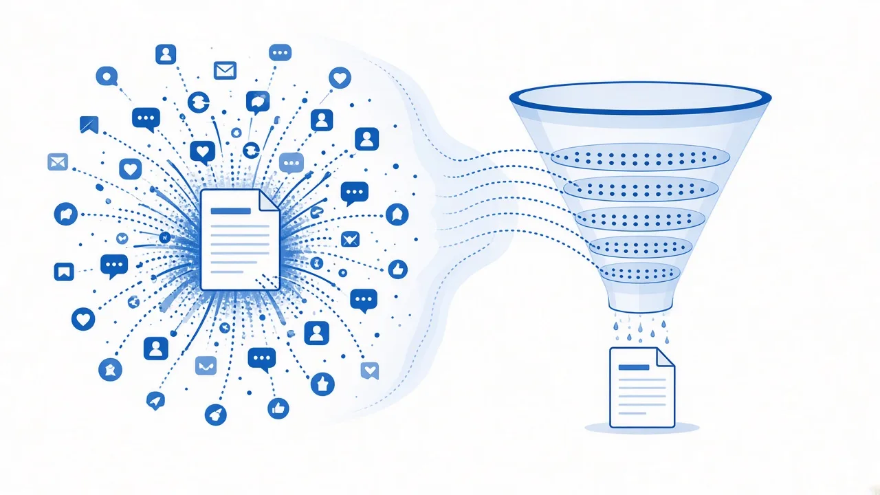 Educational illustration of social media amplification distorting research comparisons